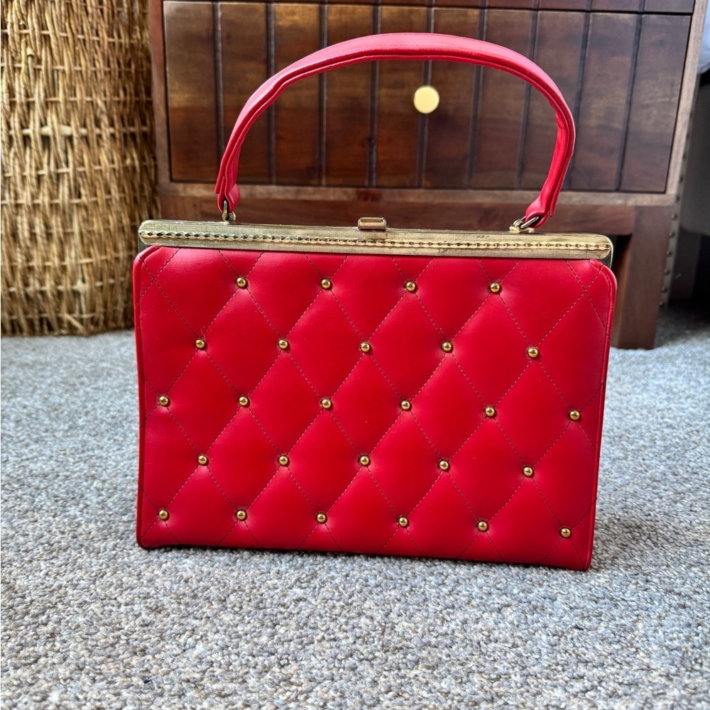 Elegant Red Quilted Handbag